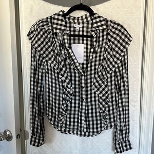 Black and white checkered blouse - XS - NWT never worn